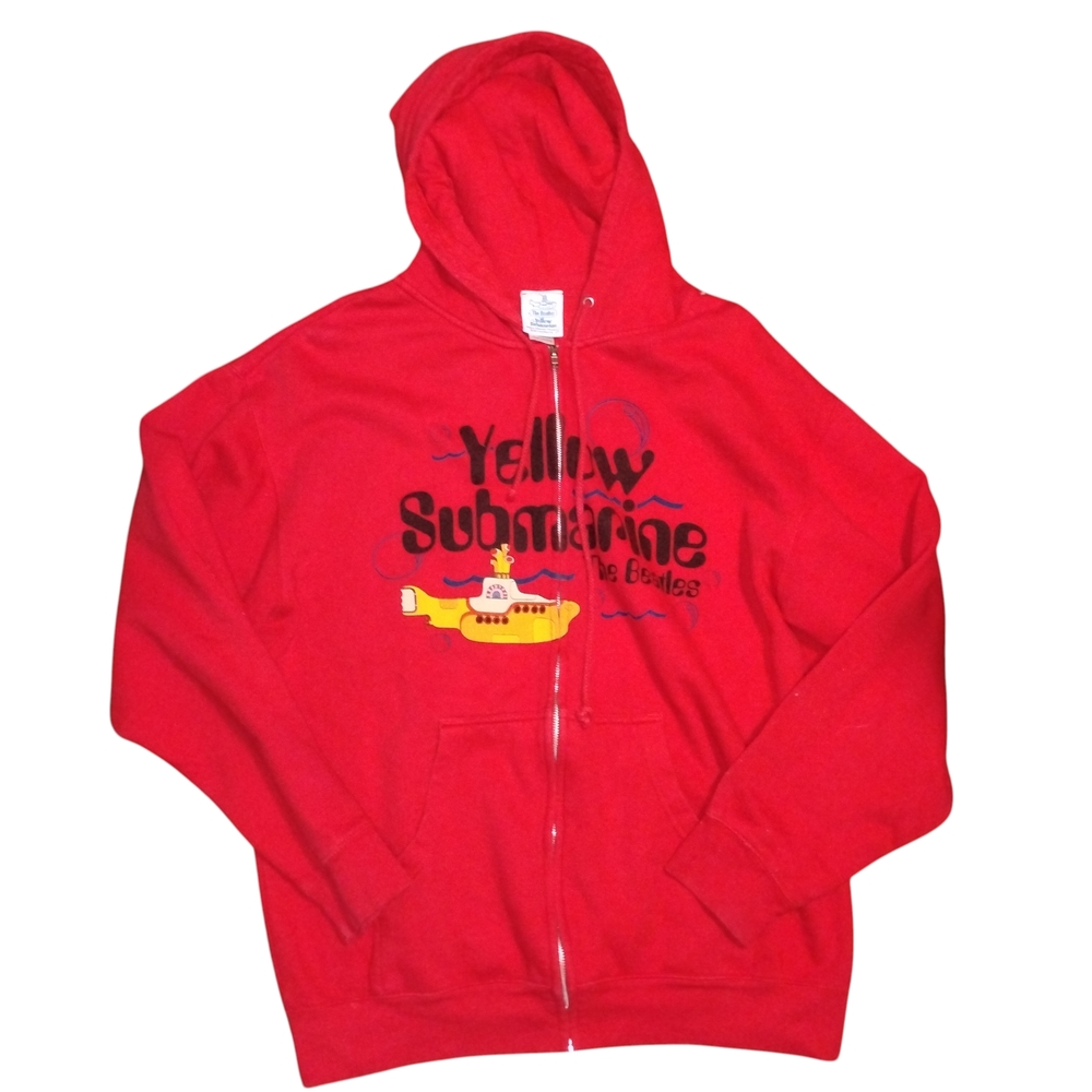 2012 Subafilms The Beatles Yellow Submarine Full Zip Jacket Sz Large Red Coat